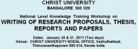 National Level Knowledge Training Workshop on Writing of Research Proposals, Thesis, Reports And Papers